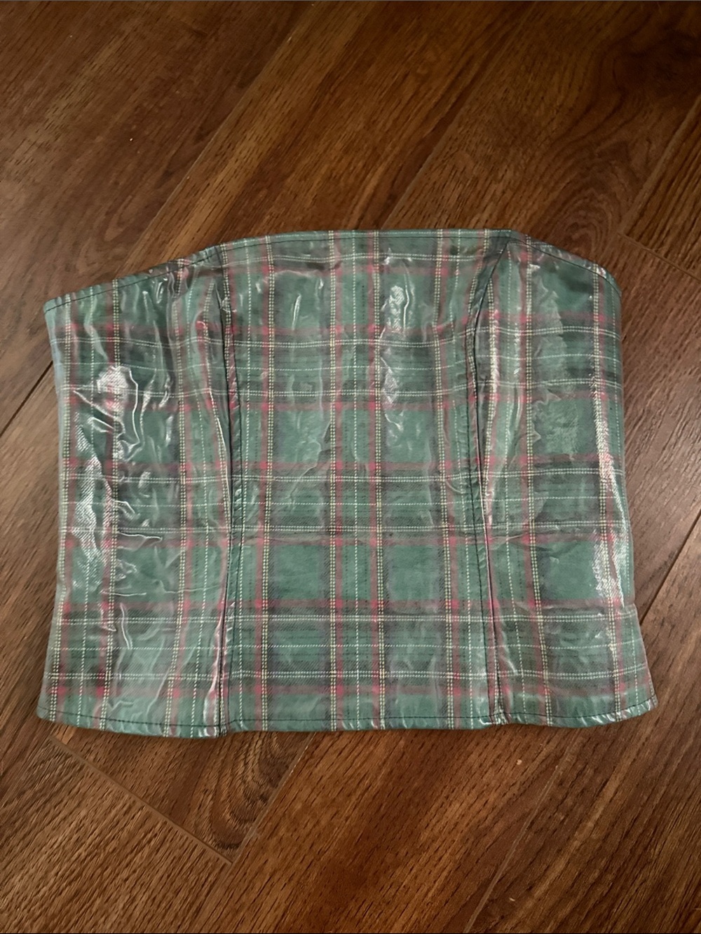 LPA Green Plaid Strapless Top